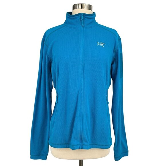 Arc'teryx Delta LT Full Zip Up Jacket Size L Blue Polartec Fleece Midlayer - Picture 1 of 10